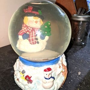 Vintage Christmas musical snow globe